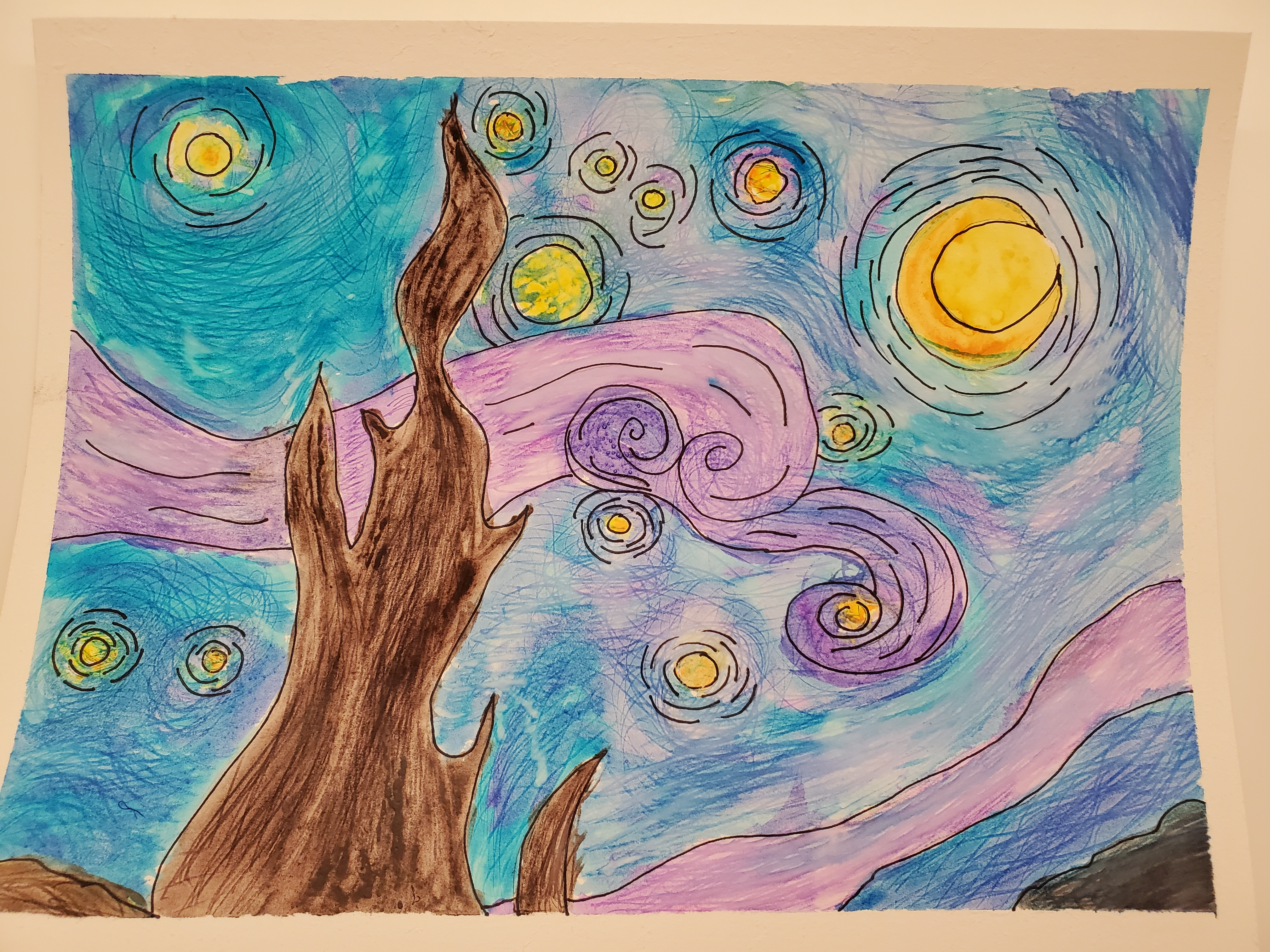 Image for Artsy Smartsy Kids | Van Gogh Starry Night Watercolor
