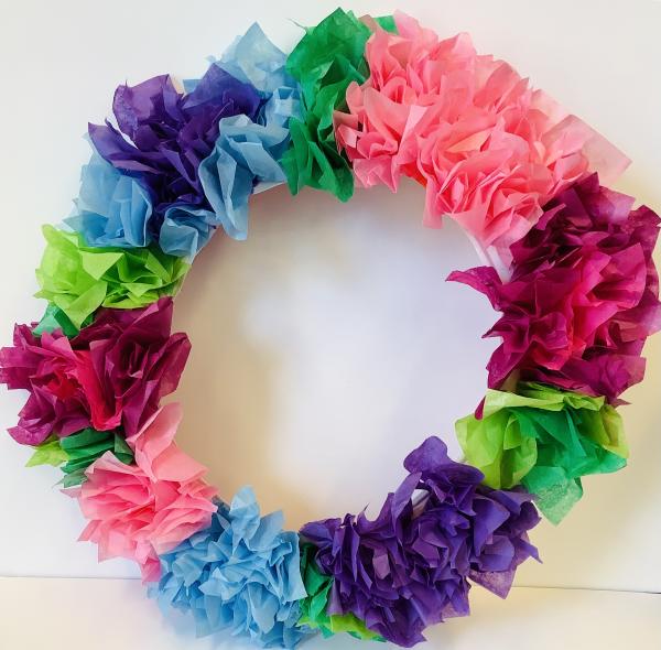Image for Artsy Smartsy Kids | Tissue Paper Flower Wreath